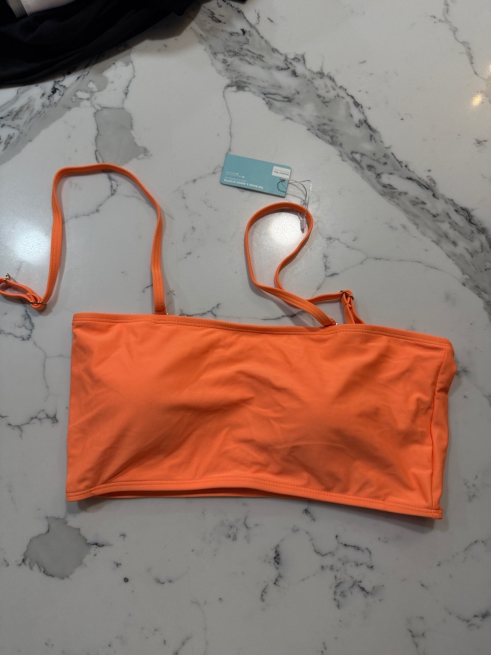 Women’s Orange Bandeau Bikini Top with Removable Straps